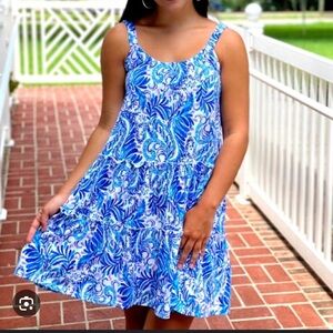 Lilly Pulitzer Blue and White Floral Dress